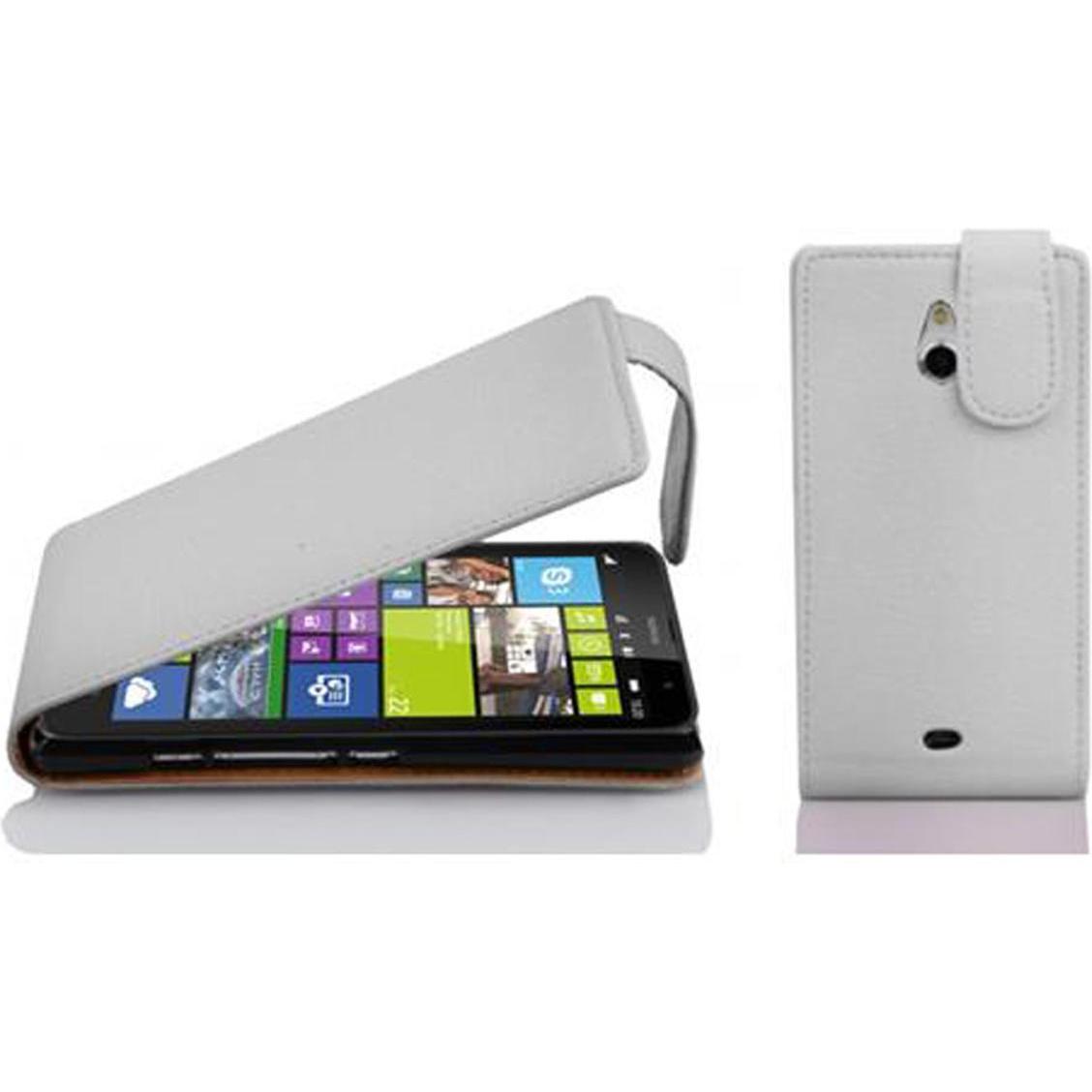 Cadorabo Flip mit Struktur Cover (Nokia Lumia 1320), Smartphone Hülle, Weiss