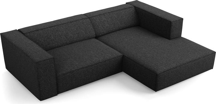 Actual product image Cosmopolitan Design Right Corner Sofa, "Arendal", 3 Seats, Black, 224x166x70 Made in Europe (Corner sofa)