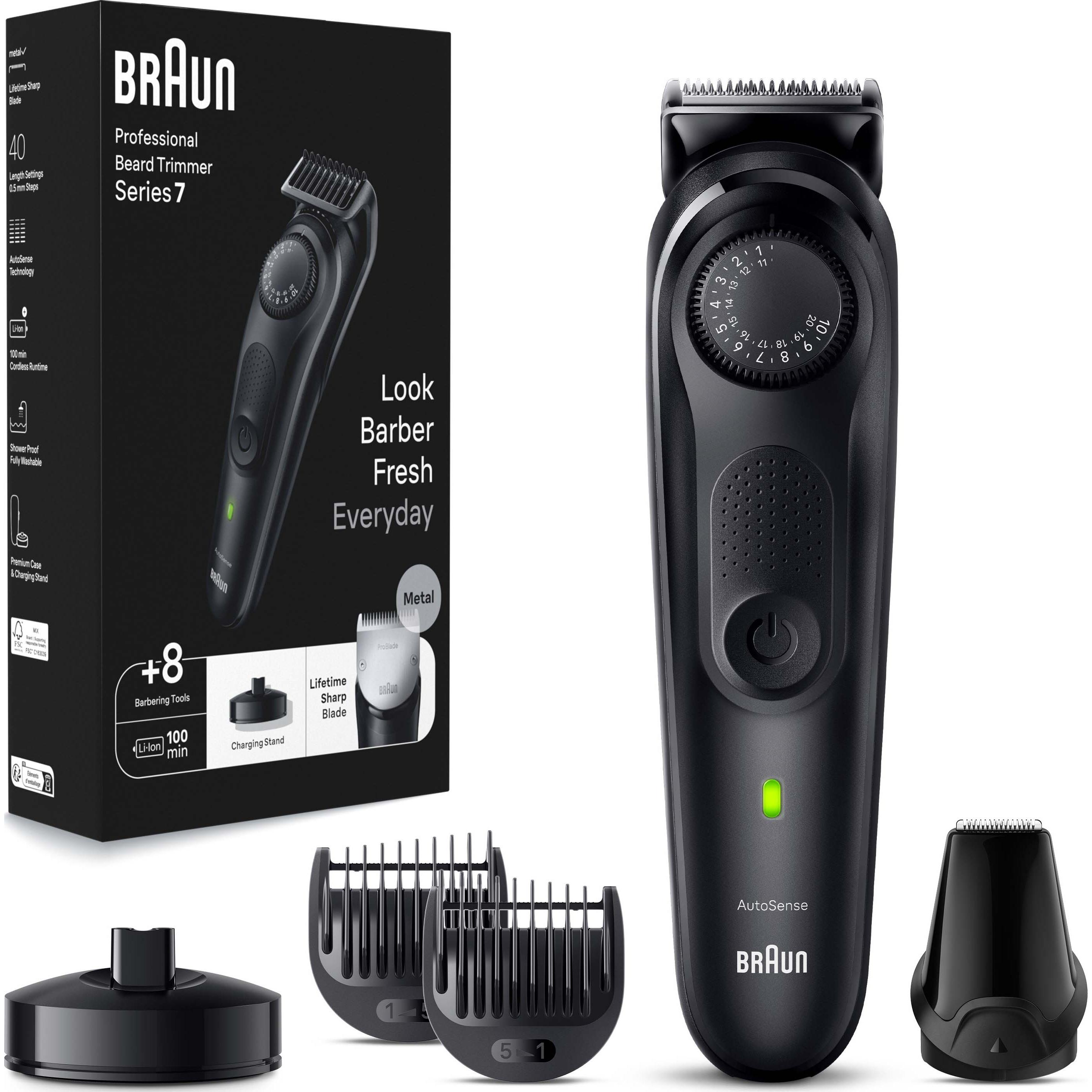 Braun Nero Regolabarba + Tagliacapelli, Beardtrimmer Series 7