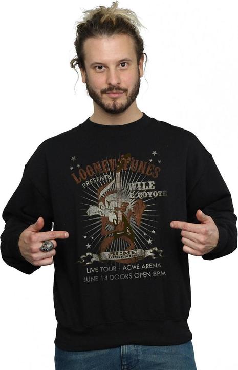 Actual product image Looney Tunes Mens Wile E Coyote Guitar Sweatshirt (S)