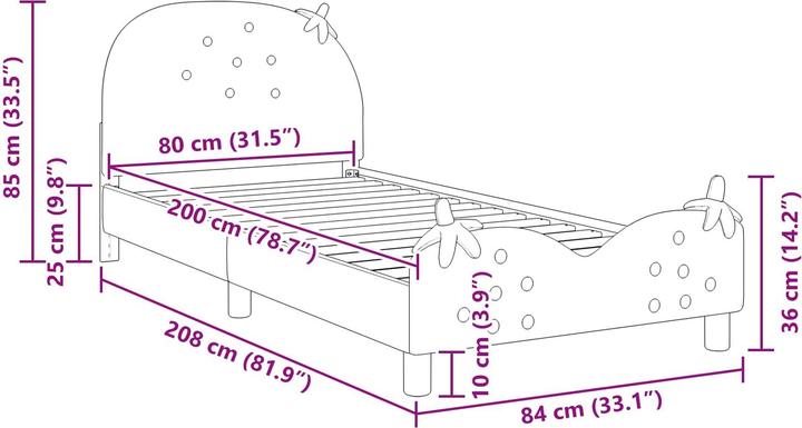 Image du produit vidaXL Modernes Bett (80 x 200 cm)