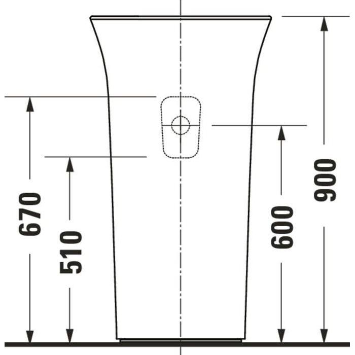 Thumbnail - Duravit, Waschbecken, Waschtisch WHITE TULIP d= 50cm freist o ÜL o Hahnlochbank weiss (500 mm, 500 mm)