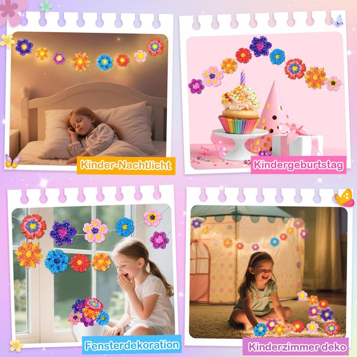 Produktbild Activity Board Bastelset Kinder, Blumen Basteln mit LED Lichterkette