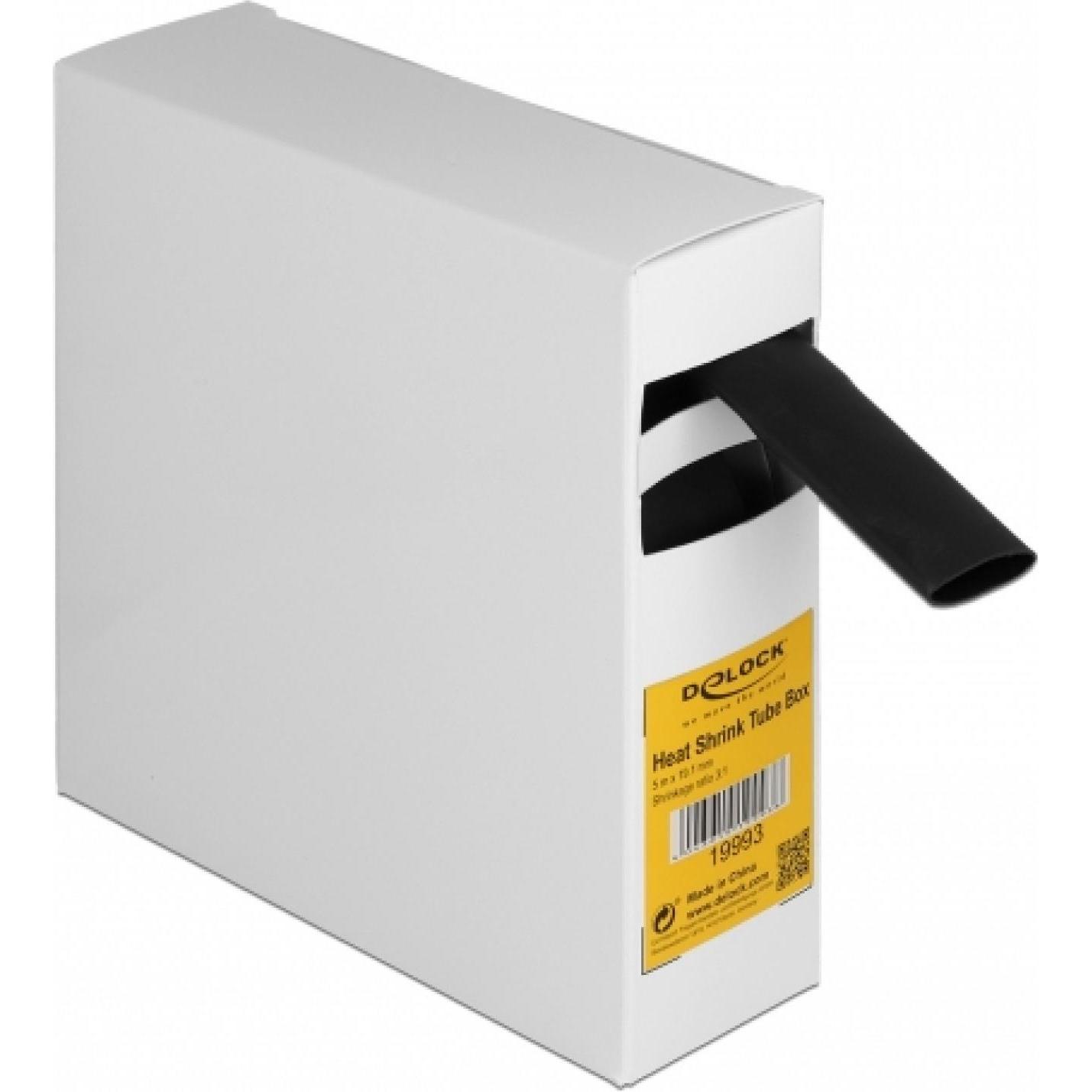 Delock, Schrumpfschlauch, Schrumpfschlauch Box, mit Innenkleber, Schrumpfungsrate 3:1, 5 m x 19,1 mm schwarz (1 x)