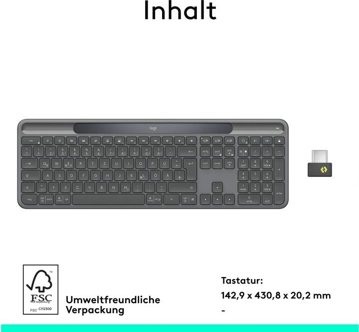 Produktbild Logitech Signature Slim Solar+ K980 for Business (Schweiz, Kabellos)