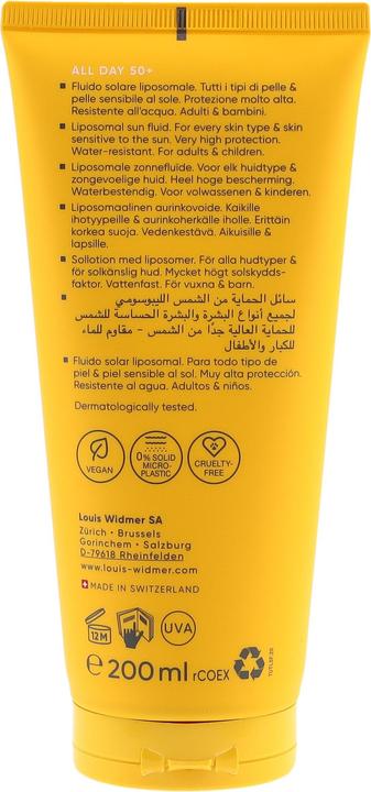 Immagine prodotto Widmer Louis All Day LSF50+ Value Pack parfumiert 200 ml (Latte solare, SPF 50+, 200 ml)