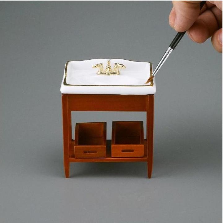 Produktbild Reutter 001.664/9 - Holzwaschtisch leer, Miniatur im Massstab 1:12