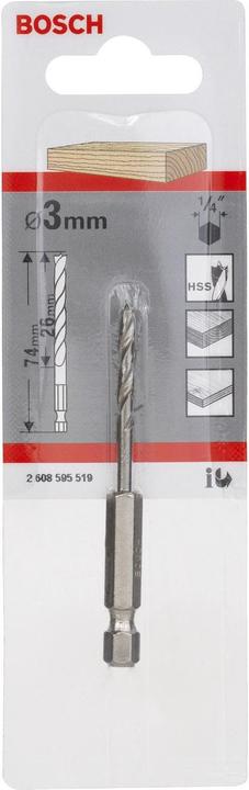 Actual product image Bosch Professional Zubehör Wood twist drill 3 mm Accesso (3 mm)