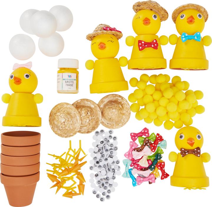 Image du produit VBS Kit de bricolage "Poussin en pot d'argile", 5 pièces