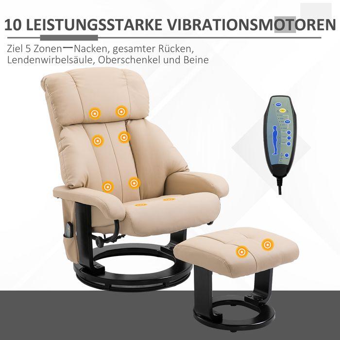 Image du produit Swisshandel24 Fauteuil de relaxation avec fonction de couchage Fauteuil de massage Fauteuil de télévision