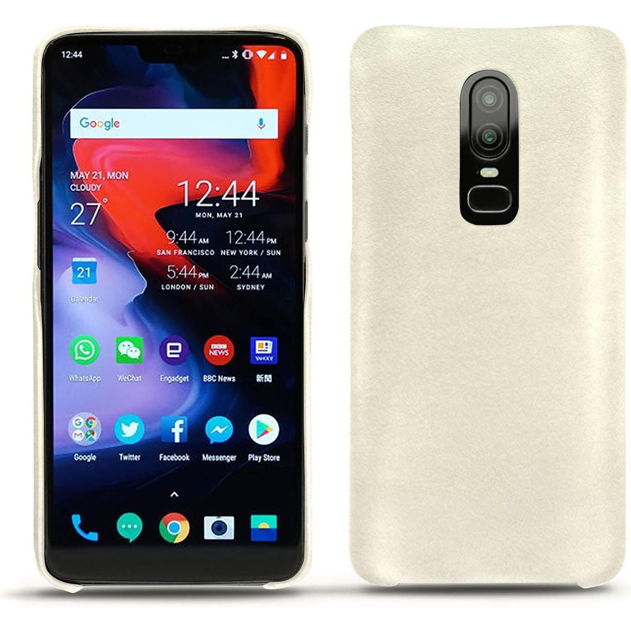 Noreve Lederschutzhülle (OnePlus 6), Smartphone Hülle, Weiss