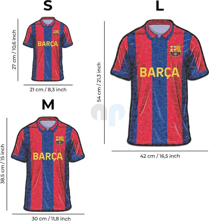 Actual product image Iconic FC Barcelona - Jersey - Wooden Puzzle Size M (270 pieces) (270 pieces)