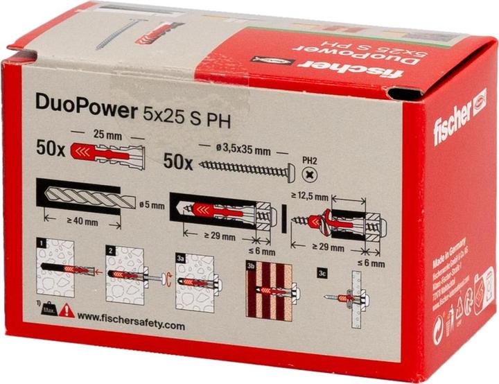 Actual product image Fischer DuoPower 5x25 S PH (50 pcs.)