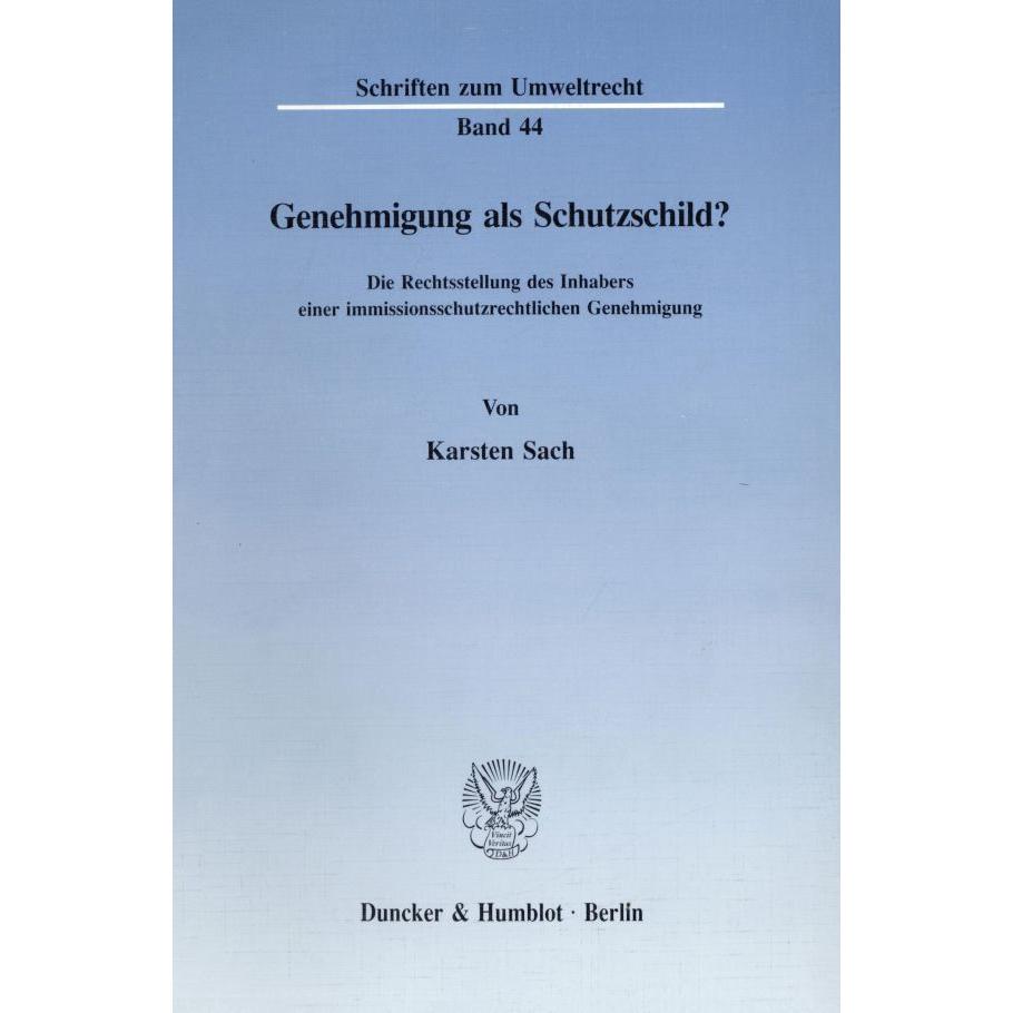 Sach:Genehmigung als Schutzschild?, Fachbücher