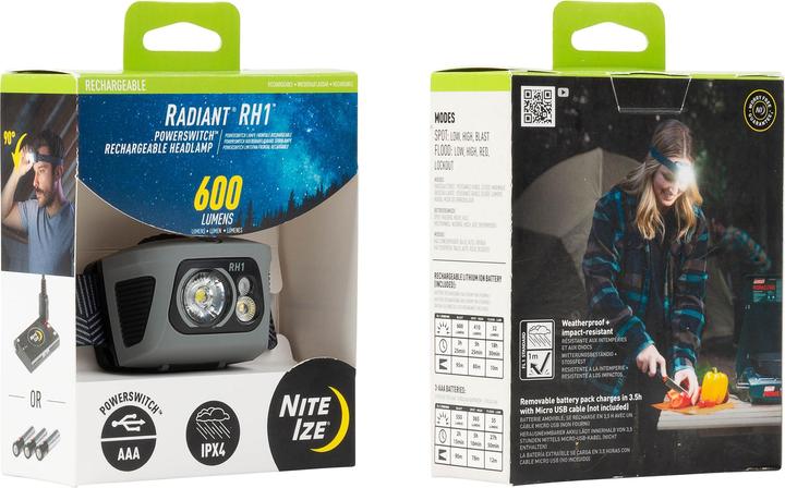 Image du produit Nite Ize Radiant® RH1 PowerSwitch Lampe frontale rechargeable (600 lm)