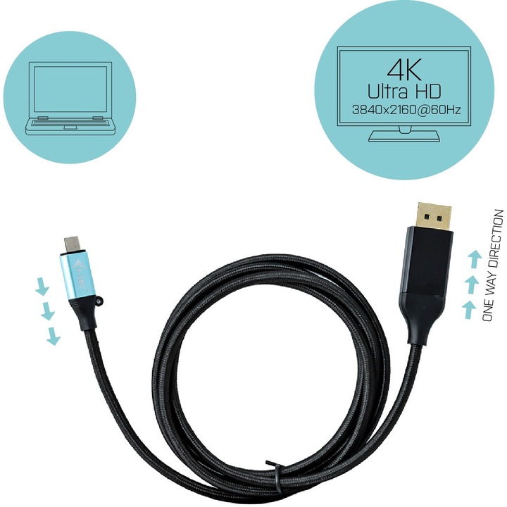 Produktbild i-tec USB Typ C — DisplayPort (USB Typ-C, 150 cm)