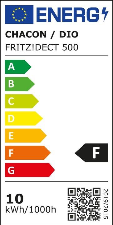 Label énergétique AVM FRITZ!DECT 500 (E27, 9 W, 806 lm, 1 x, F)