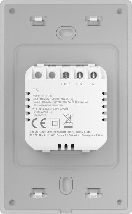 Image du produit Sonoff TX Ultimate Smart Touch Wall Switch - T5-1C-120