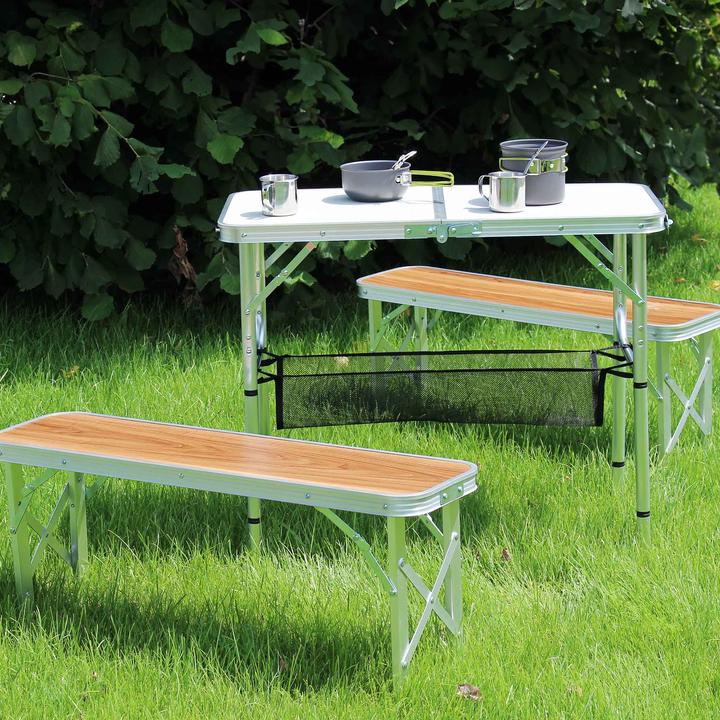 Produktbild Toboli Campingtisch Weiss 80x40cm höhenverstellbar 31/45/56/70 cm Aluminium