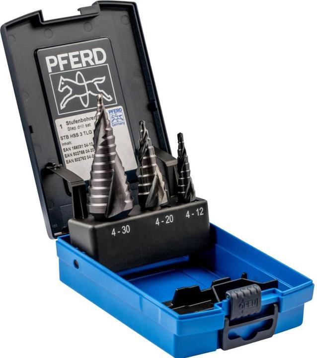 Immagine prodotto Pferd Set di punte a gradini HSS HC F 3pz. (4 - 30, 4 - 12, 4 - 20)