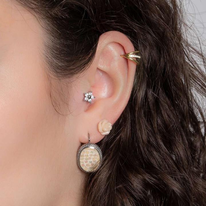 Produktbild Bijouteria Ohrpiercing (Chirurgenstahl 316L, Kristall, PVD Beschichtung (goldfarbig))
