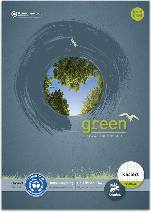 Produktbild Ursus Green Briefblock (A4, Kariert, Weicher Einband)