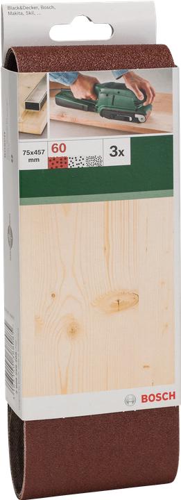 Actual product image Bosch Zubehör 3-piece sanding belt set for belt sander, red quality K = 60 (60)