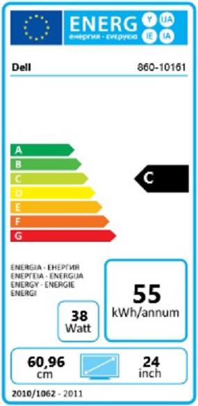 Energie-Label Dell UltraSharp U2412M (1920 x 1200 Pixel, 24")