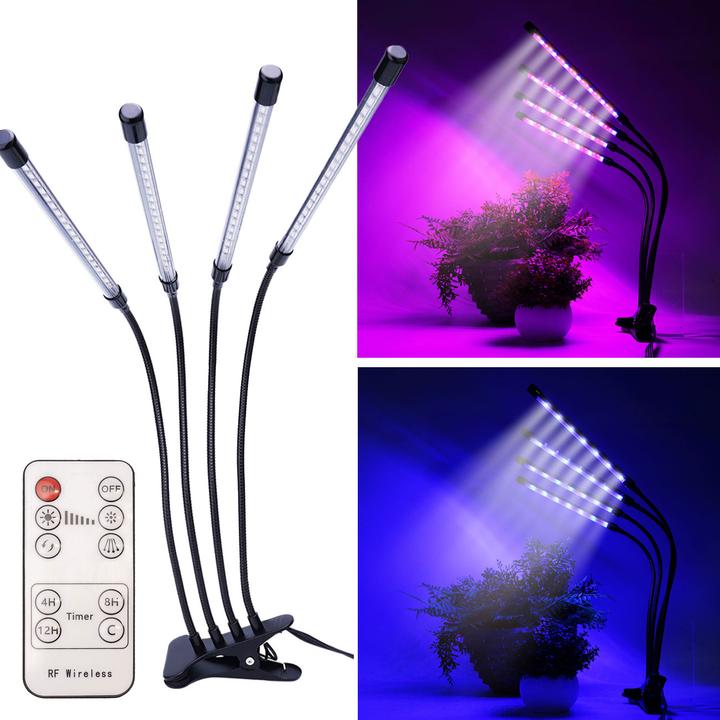 Actual product image Casativo LED-Pflanzenlampe, 4-armig mit 360°-Schwanenhälse, 3 Leuchtmodi, Dimmer & Timer (LED)