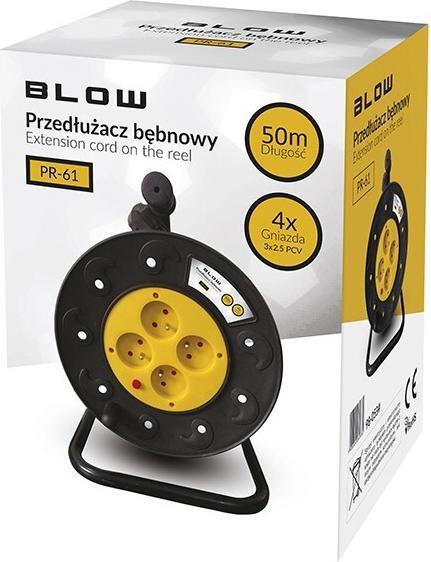 Immagine prodotto Blow Stromverlängerungskabel PR-61 4 Steckdosen 50m Trommel PVC (50 m, 2.50 mm².)