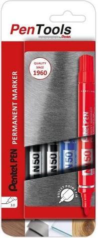 Produktbild Pentel Permanent-Marker N50, Rundspitze, 4er Etui, sortiert (4x)