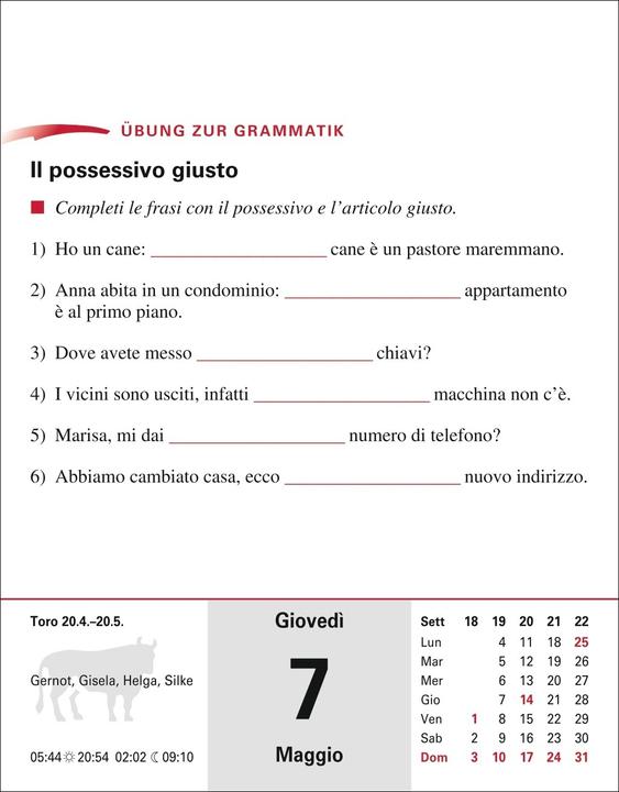 Immagine prodotto Harenberg Italienisch Sprachkalender 2026 - Italienisch lernen leicht gemacht - Tagesabrei (12,5 x 16 cm)