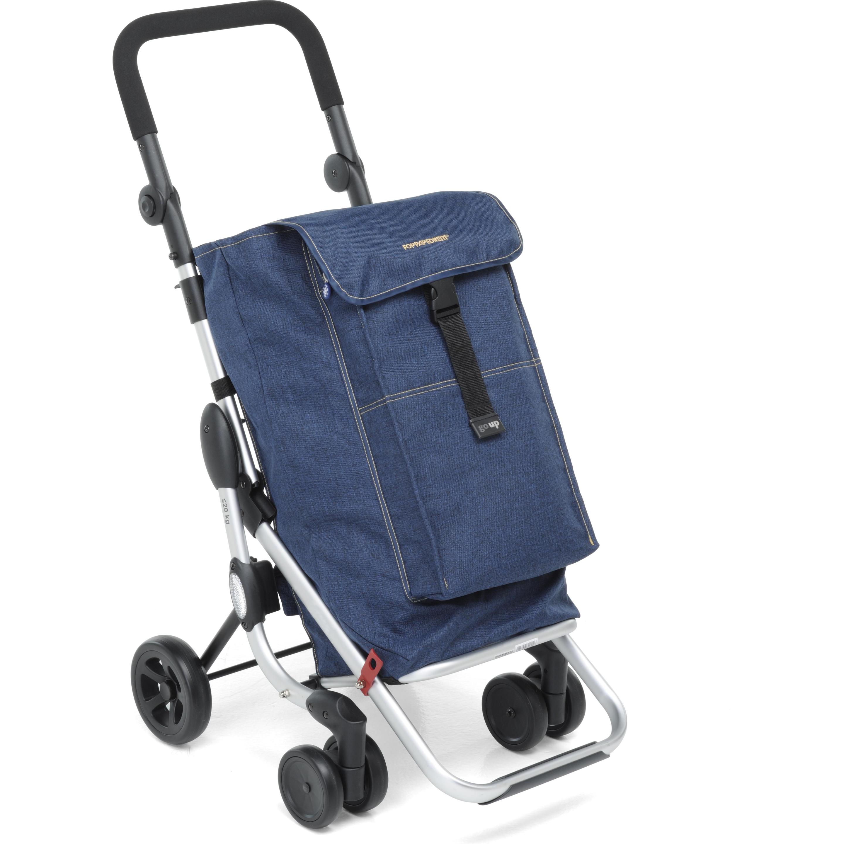 Foppapedretti, Borsa + Trolley da spesa, Scooter Go Up Shopping, Blue Jeans, Blu