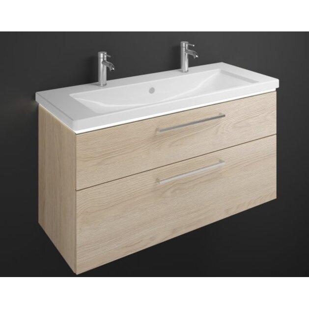 Thumbnail - burgbad, Badmöbelset, Eqio Keramik-Doppelwaschtisch inklusive Waschtischunterschrank und LED-Waschtischunterschran