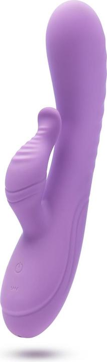 Blush Evelyn - 8 Inch Liquid Silicone Quiet G-Spot Rabbit Vibrator With Clitoral Stimulator - 10 Mod