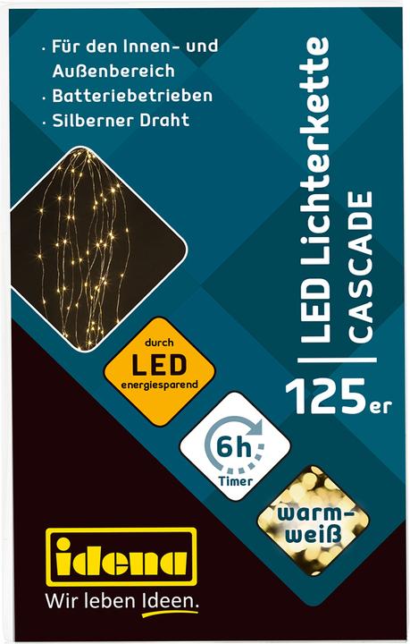 Produktbild Idena LED Lichterkette 125er, Cascade, 6h Timer (1.70 m)