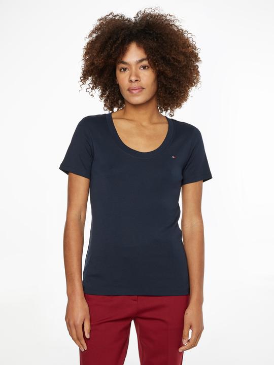 Immagine prodotto Tommy Hilfiger Donna Slim New Cosy C-nk Ss S/S Knitted Top, Desert Sky, S (S)