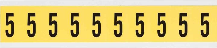 Actual product image Brady 3430-5, B-499, nylon fabric, number 5, black on yellow, 22 x 38mm, character height 25mm(25 K. á 10