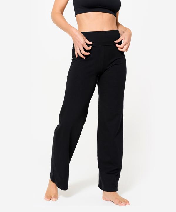 Kimjaly Hose Damen für sanftes Yoga hoher Taillenbund - ultraschwarz