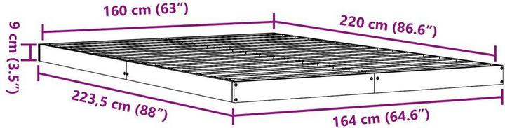 Image du produit vidaXL Lit au sol (104 x 213.50 cm)