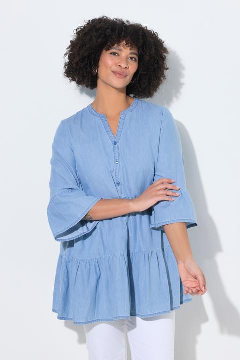 Immagine prodotto Angel of Style Bluse, A-Linie, softe Jeansoptik, Volants (46)