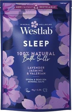 Produktbild Westlab Sleep Epsom & Dead Sea Salts with Lavender Jasmine & Valerian 1kg (Badeperlen)