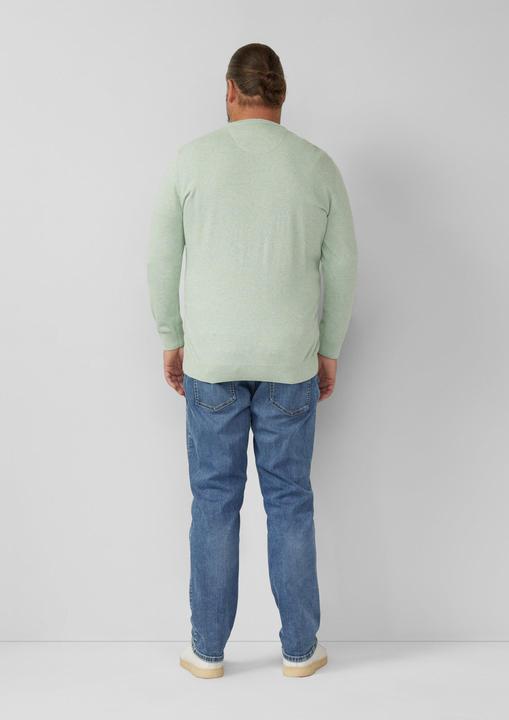 Produktbild s.Oliver Strickpullover Strickpullover mit Logo-Stickerei (4XL)