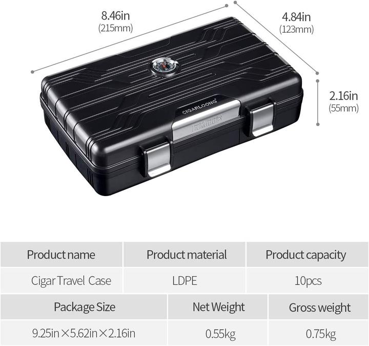 Produktbild Cigarloong Reise-Zigarren-Etui, Rot (10)