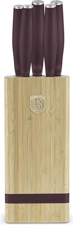 Produktbild BerlingerHaus Haus 6-teiliges Messer-Set mit Messerblock matt bordeaux Leonardo Collection