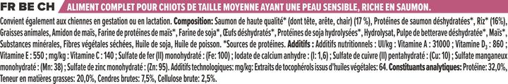Nährwerte und Zutaten Pro Plan Dog Medium Puppy Lachs (Junior, 1 Stk., 3000 g)