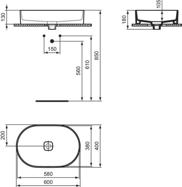 Image du produit Ideal Standard Vasque à poser Strada II 60 x 40 cm blanc T298101 (400 mm, 600 mm)
