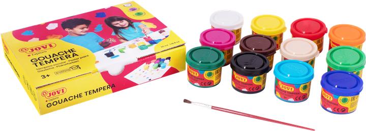 Produktbild Jovi Plakatfarbe / Tempera Set Schule VE=12 Farben a 35ml + Pinsel (420 ml)
