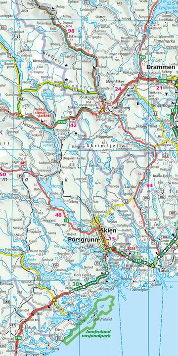 Actual product image Norway Road Map 1:750 000