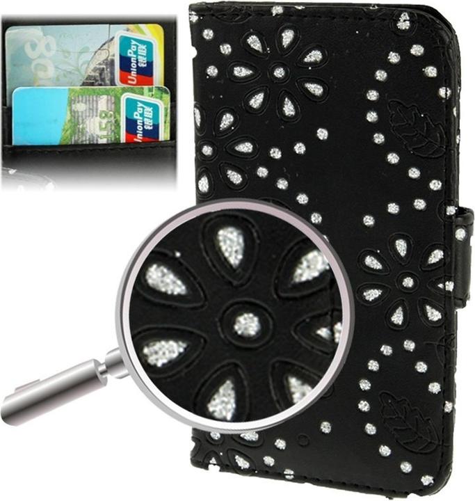 Produktbild König Design Schutzhülle Handytasche (Flip Quer) + Handytasche Flip Strass für Handy Samsung Galaxy S4 mini (Samsung Galaxy S4 mini)